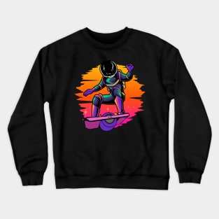 onewheel astronaut electric skateboard design Crewneck Sweatshirt